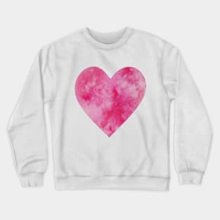 Pink watercolor Heart, valentines day Crewneck Sweatshirt